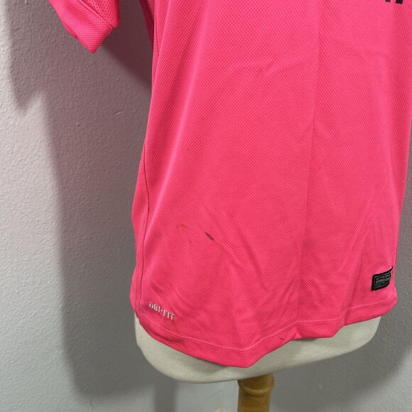 Nike Dri Fit Jersey Shirt Mens S Pink Football Soccer FC Barcelona - Picture 2 of 14